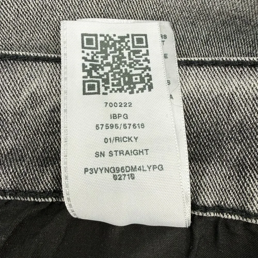 True Religion Jeans Men’s 36 Ricky Relaxed Straight Pink Stitch Cotton Stretch